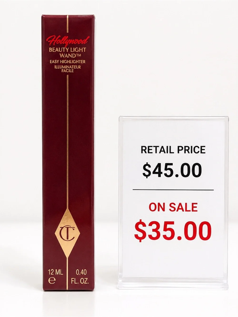 Charlotte Tilbury Beauty Light Wand Highlighter - Burgundy with Gold Accents